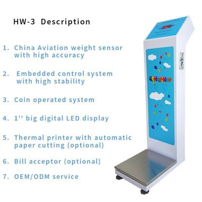 동전 작동 공항 수하물 무게 척도 LED 디스플레이 8-300kg 무게 용량