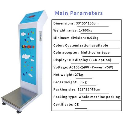 AC 100-240V 전원 공급 27kg/30KG의 N.W/G.W의 동전 작동 가방을 무게