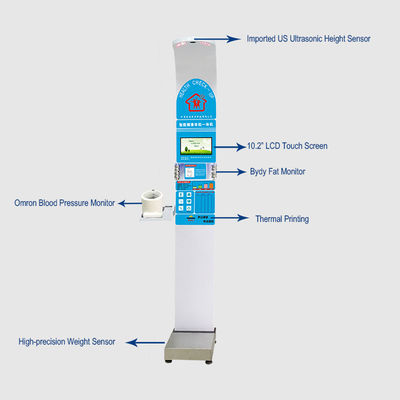 의료 센터용 동전 조작 BMI 척도 HW-900A 초음파 높이 및 무게 기계