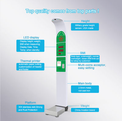 스마트 AC100-240V 동전 조작 높이 무게 몸무게 인쇄와 함께 판매 G.W 47kg